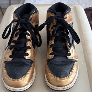 Jordan Kids Sneakers Black and Gold